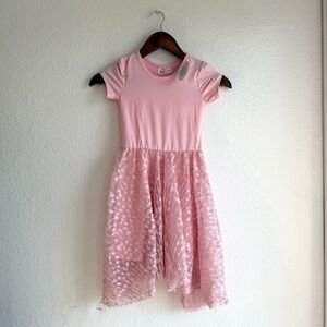 NWT Dot Dot Smile Kids Girls Dress Pink Star Tulle Skirt Size 5/6